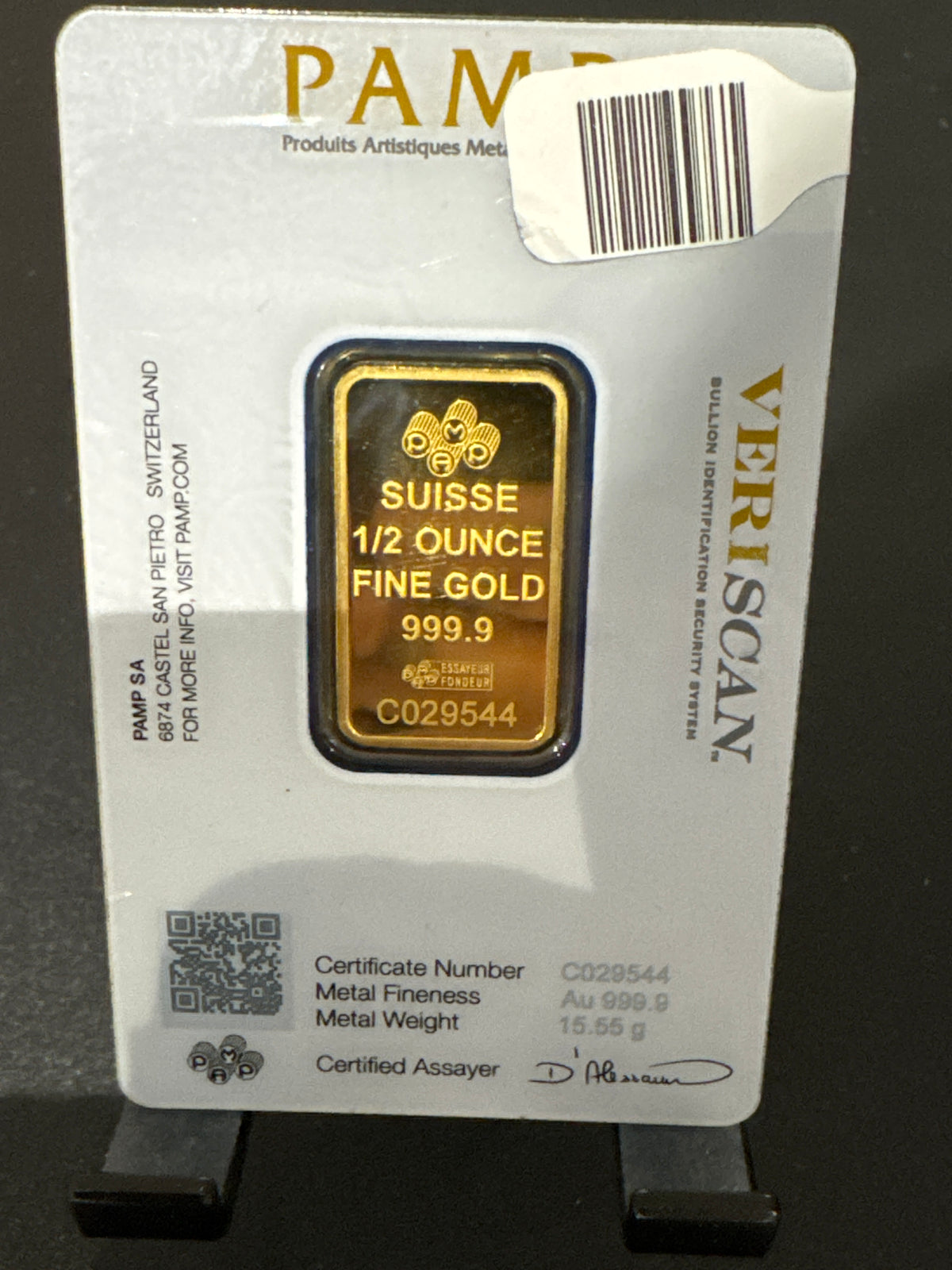Pamp 1/2 ounce bar 24ct bar
