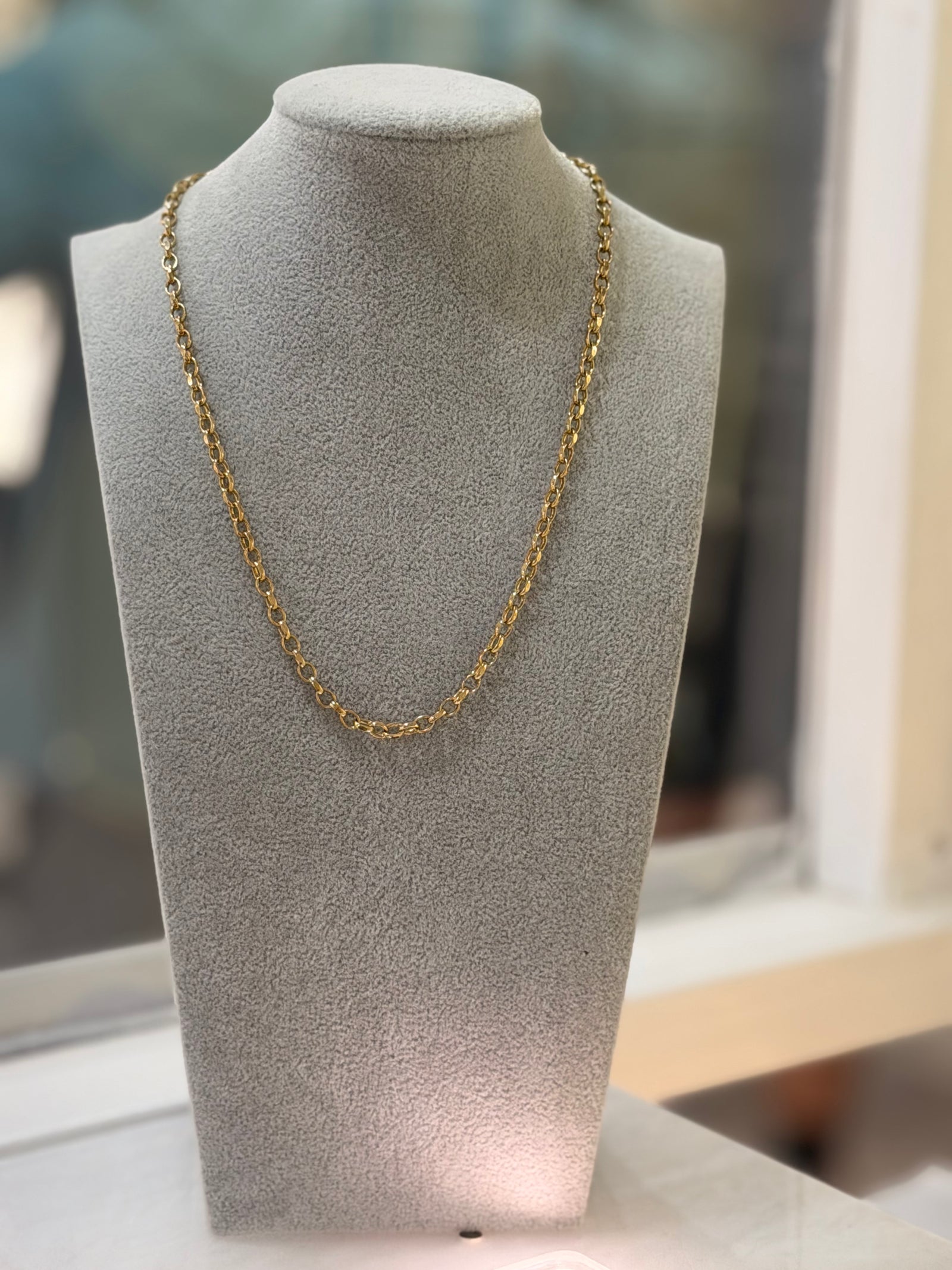 9ct Small Link Belcher Chain 18”