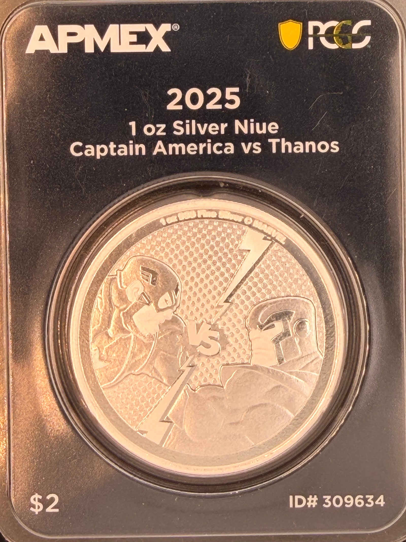 1 Ounce Apmex Silver Coin Captain America vs Thanos