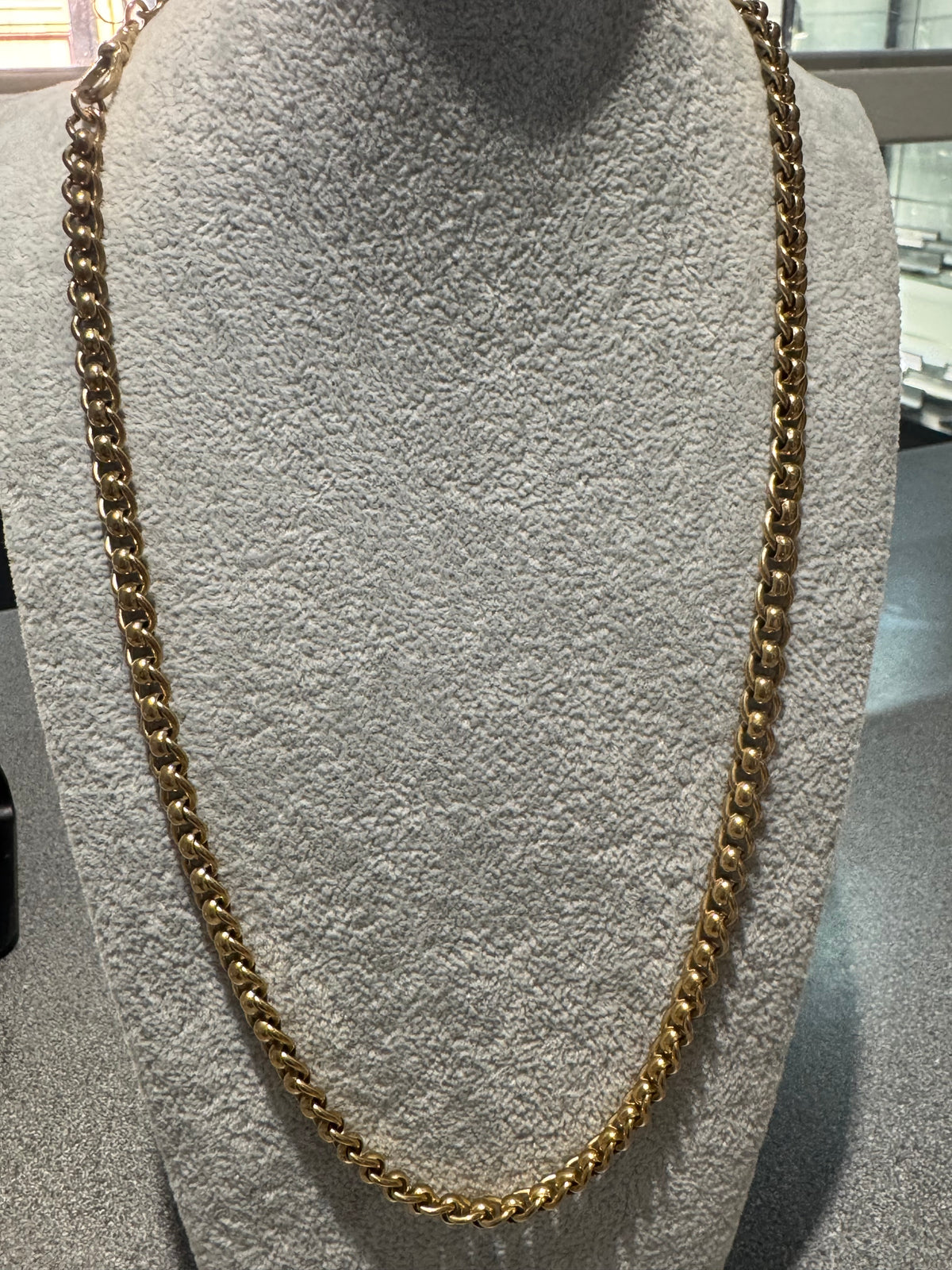 9ct solid rollerball chain