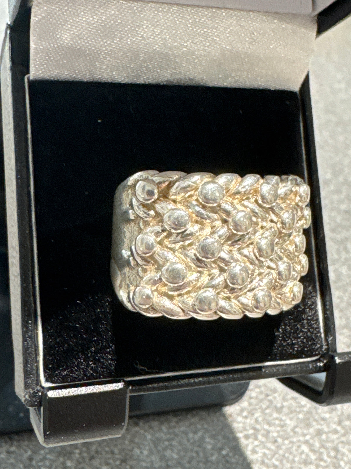 New silver keeper ring size w