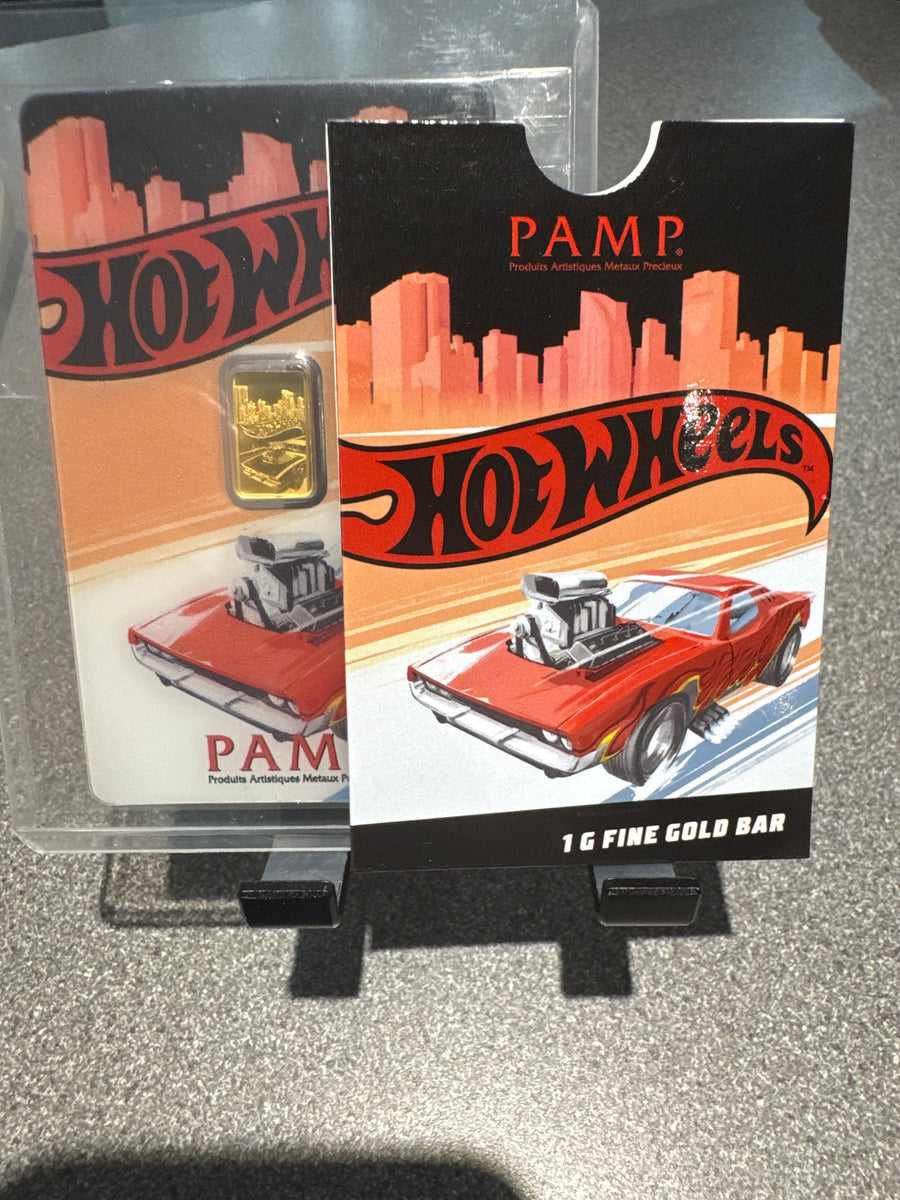 Pamp 1 gram 24ct fine gold “hot wheels”bar