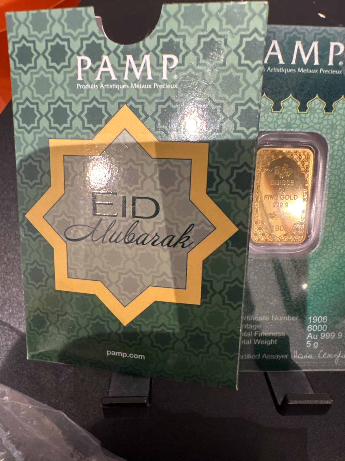5 grams fine gold pamp eid bar