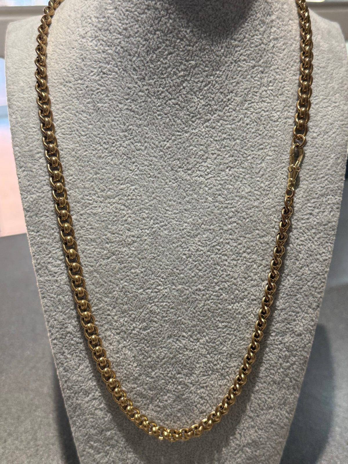 9ct solid rollerball chain