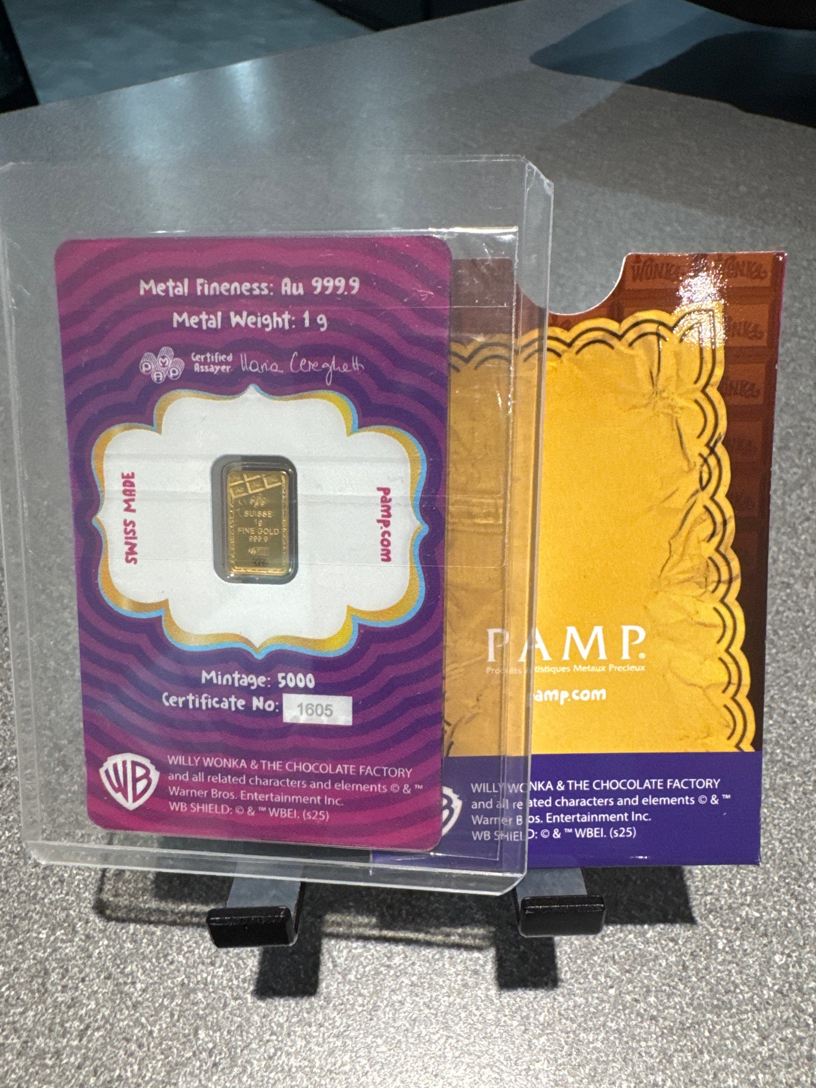 1 gram fine gold “wonka” pamp bar